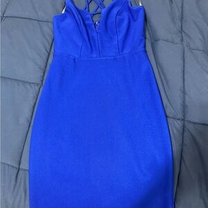 Windsor Blue Plunge Neck Bodycon Dress